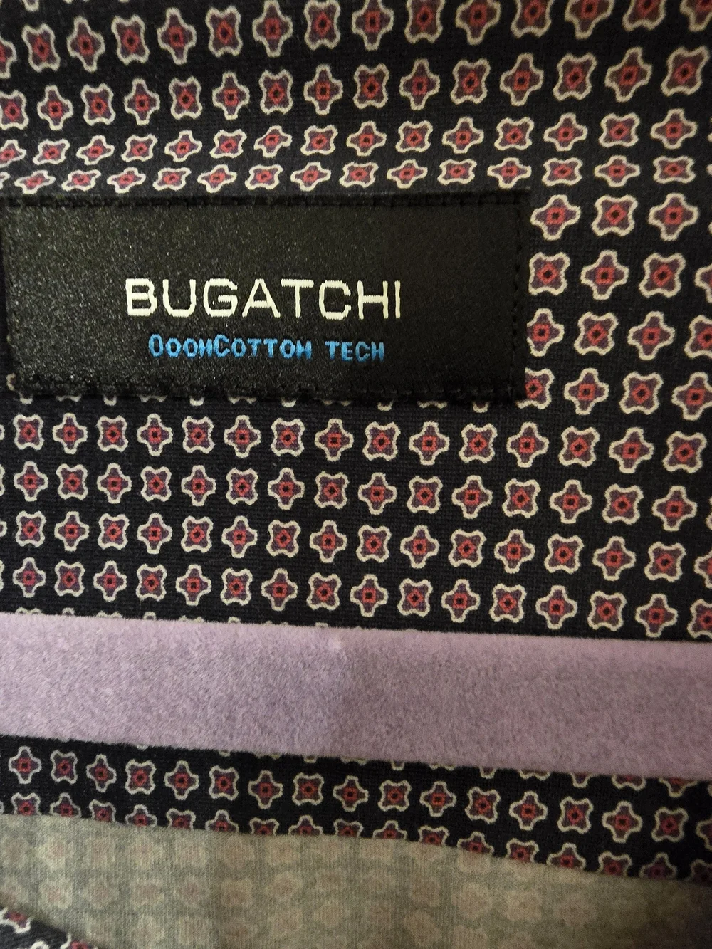 Bugatchi Men's Purple Micro-Check Dress Shirt